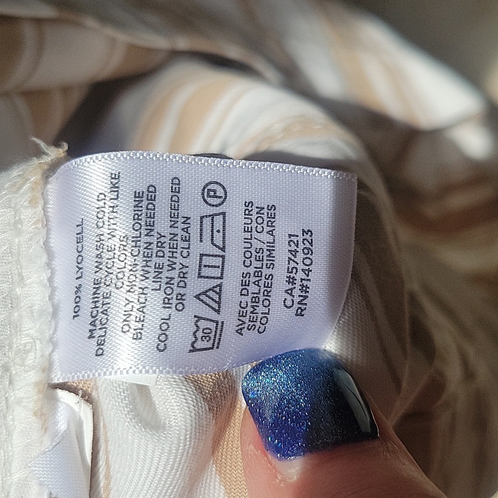 Loft Emory Drawstring Waist Striped Shorts S - Picture 6 of 9